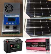 Соларна система 2 панела,акумулатор,контролер ПОЛСКИ инвертор 3200W.