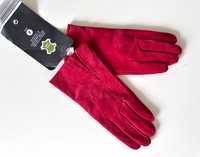 Нови кожени ръкавици в цвят малина