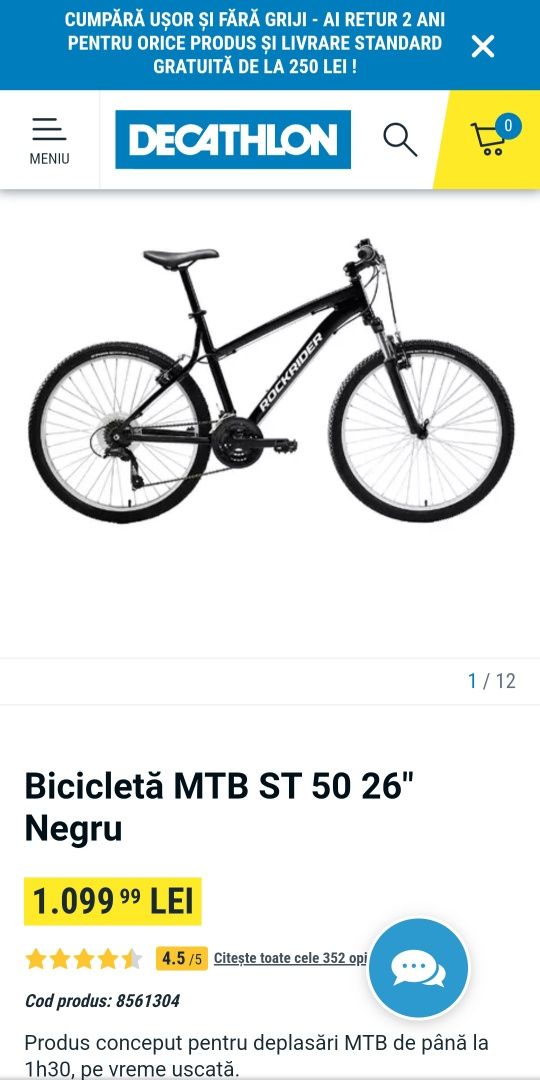 BICICLETĂ ST 50 26"

Rockrider