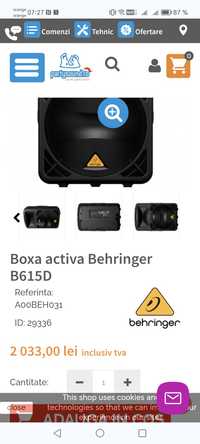Boxe active Behringer B615D+Stative