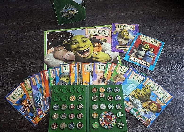 Журналы медальоны жетоны Шрэка Шрек Скуби-Ду Волли