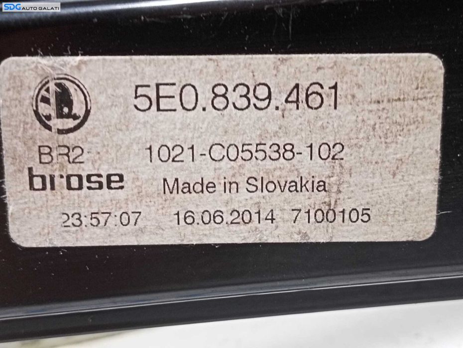 Macara Electrica Usa Portiera Stanga Spate Skoda Octavia 3 Break Combi 2.0 TDI 2013 - 2017 Cod 5E0839461 [M5793]
