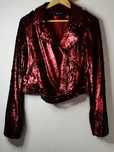 Geaca Rosie tip Biker cu paiete rosii masura L