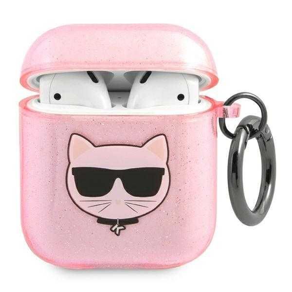 Силиконов калъф Karl Lagerfeld Glitter Choupette AirPods 3, AirPods 2