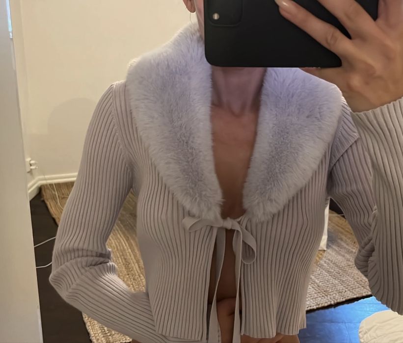 Cardigan Zara cu guler de blana