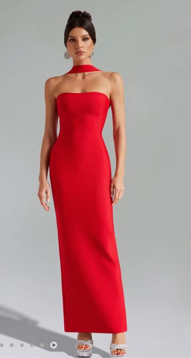 Rochie rosie bandage XS