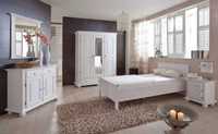 Set mobila dormitor Seby 3, lemn masiv, alb, clasic