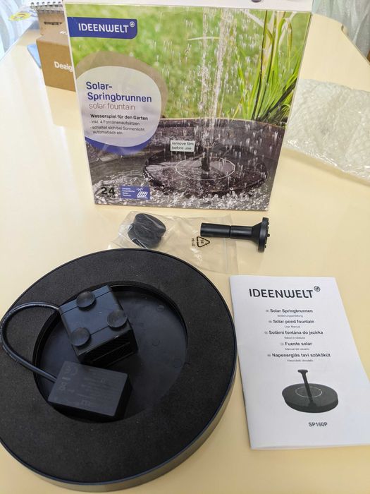 фонтан на солнечной батарее для огорода , декоративный