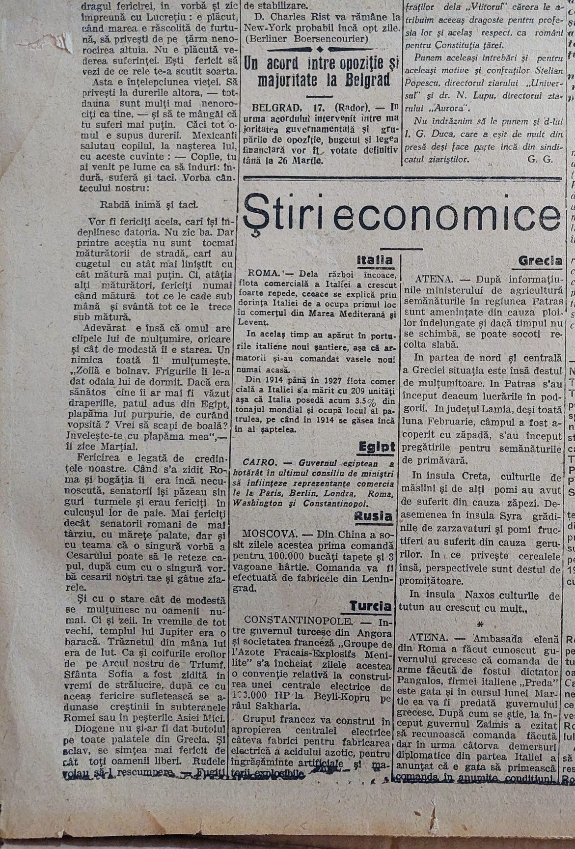 Ziarul ARGUS- 19.03.1928