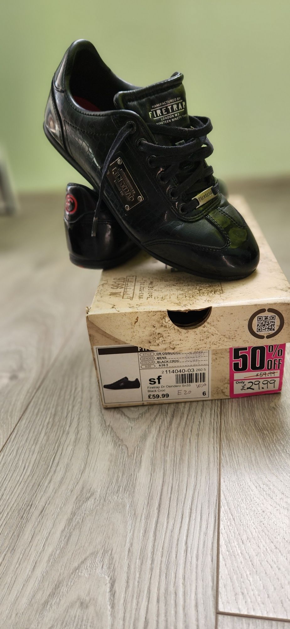Мъжки спортно елегантни обувки Firetrap Dr. Osindrero black Croc