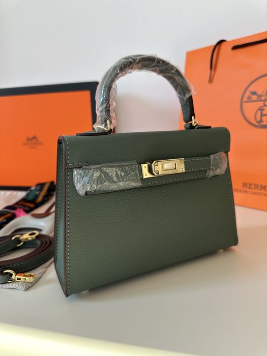Geanta Hermes Kelly 19cm Green