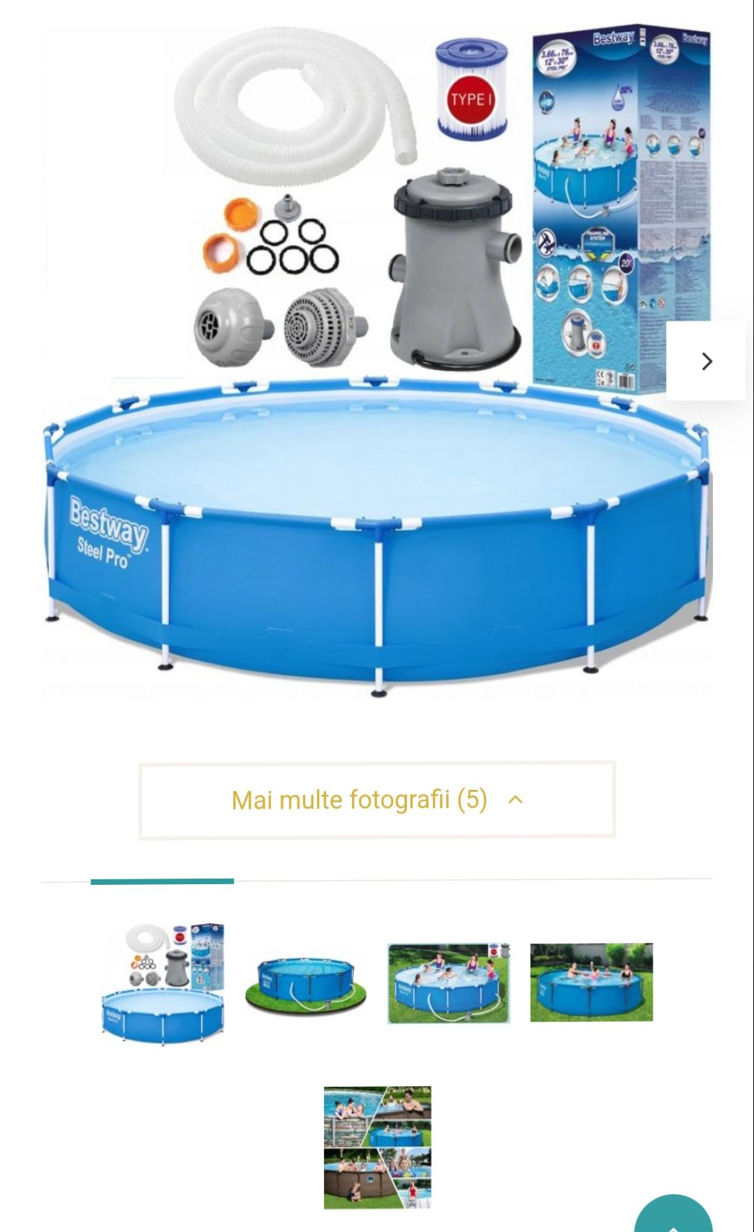 Piscină 366*76 cu accesorii