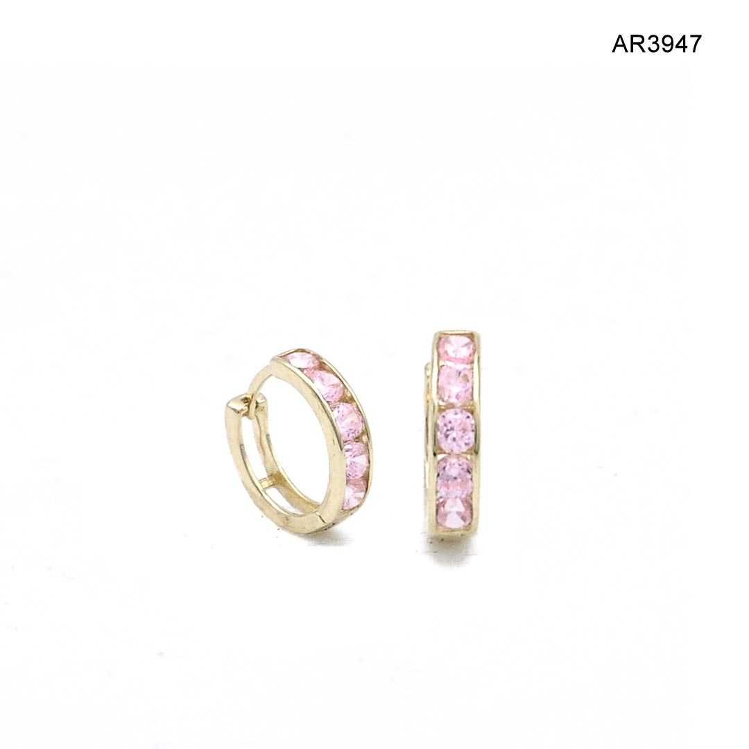 Cercei Aur 14K Baby, cu cristale de zirconiu, roz ARJEWELS [AR3947]