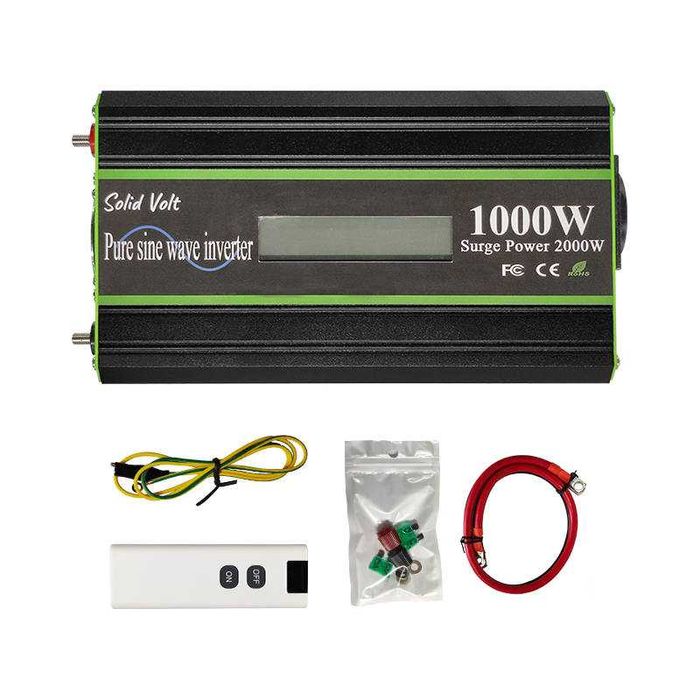Invertor 1000/2000/2500/3000/3500/5000W,12/24V, telecomandă, sinus pur