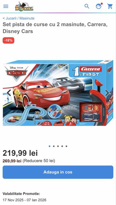 Pista Cars Fulger Mcqueen si Vartej