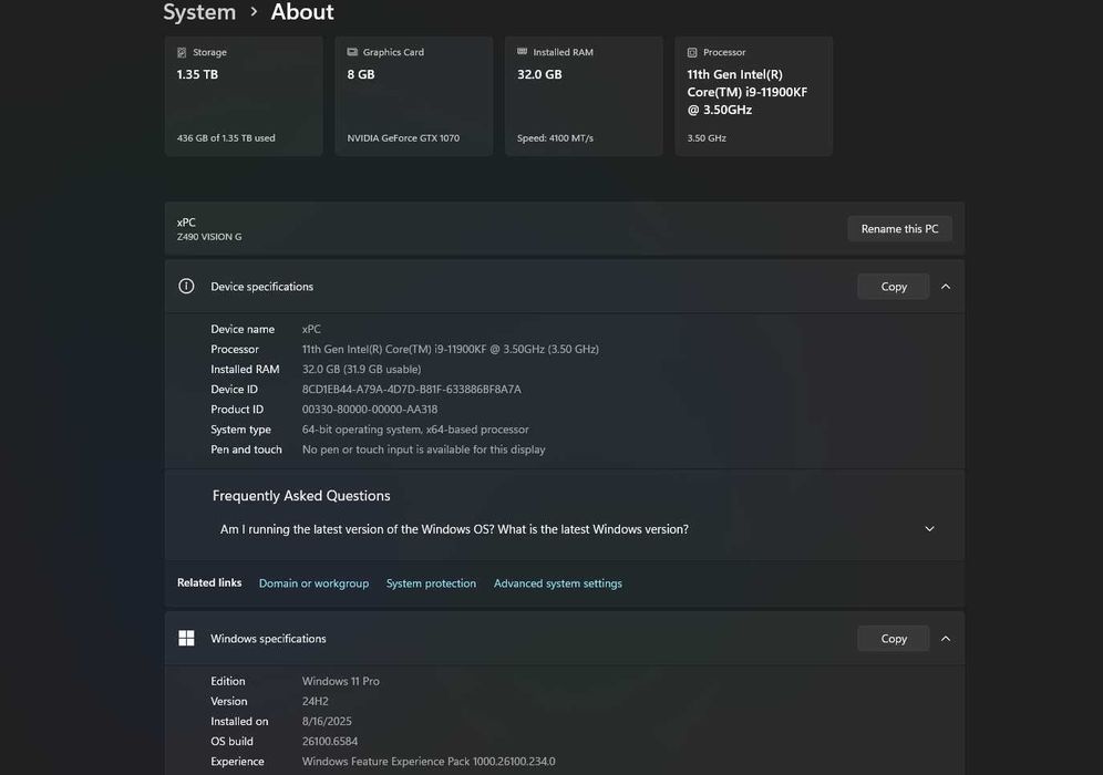 Vând/schimb PC Gaming - i9 11900kf, 32 gb ram