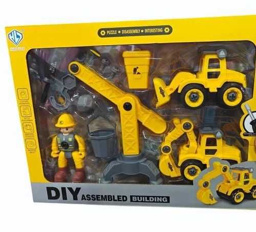 Set 2 Mașini de Jucărie, Vehicule de Construcții, Demontabile