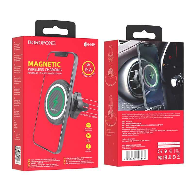 Borofone BH45 Магнитный Авто Держатель MagSafe 15W For iPhone 14 & 15
