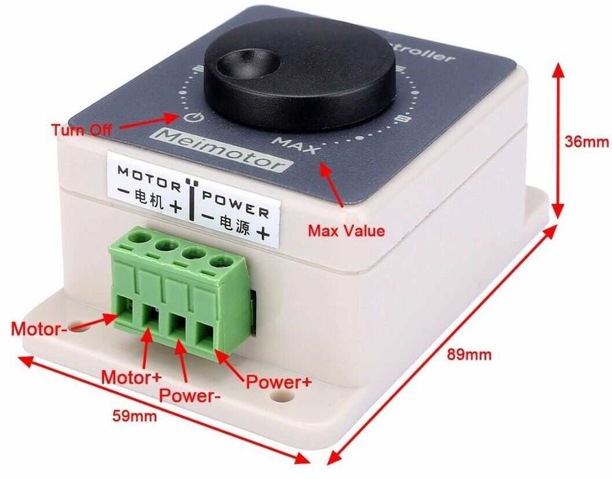 Controler de viteză DC 12V 24V 48V 20A Waterproof! Nou ambalat