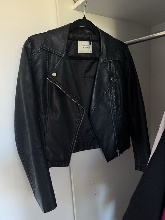 Черно кожено яке JDY