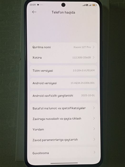 Xiaomi T 12 pro 5G Xolati yahshi B/U