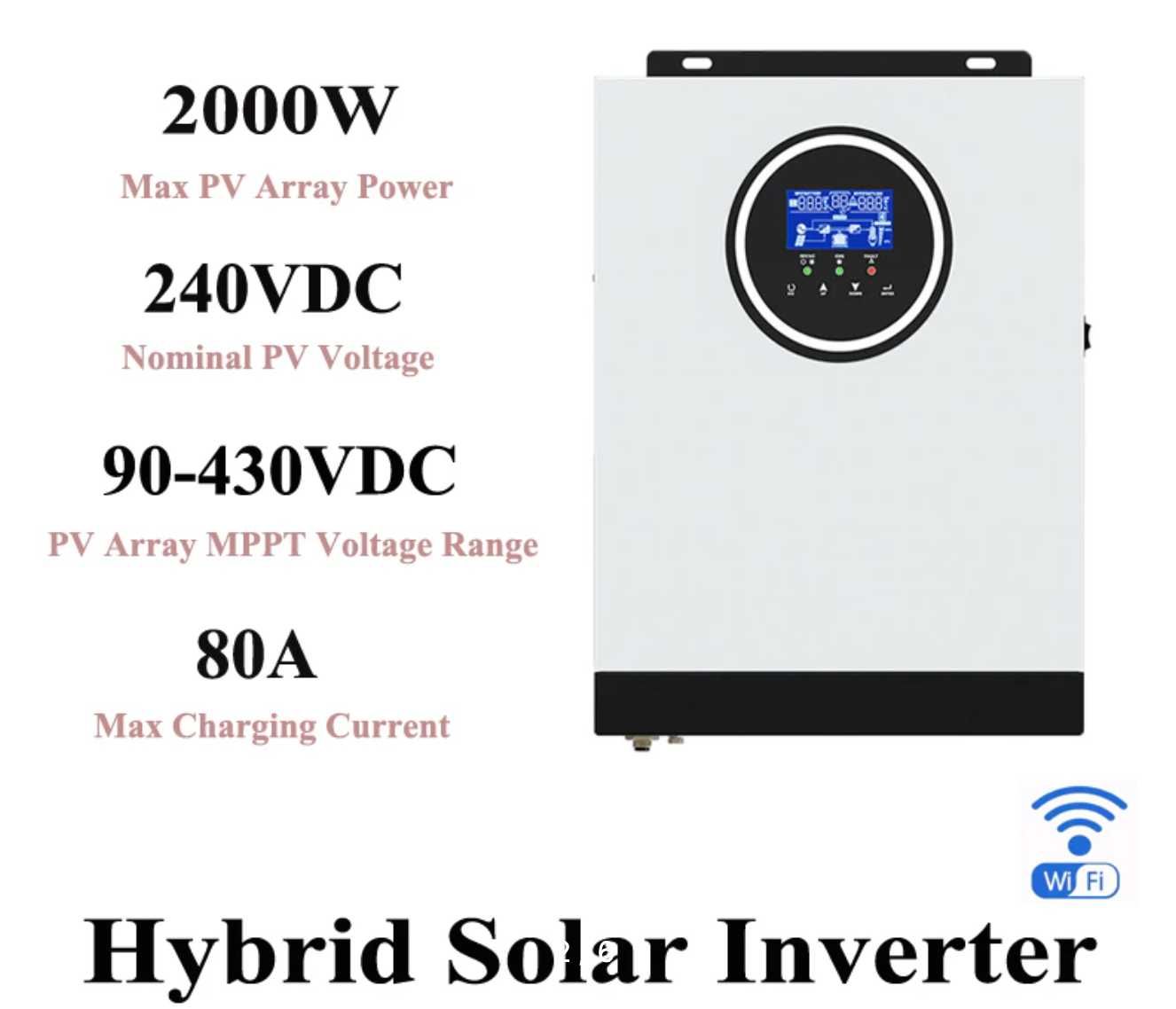 Солнечный Инвертор Гибрид 2KW/12V SМH Серия. Надежный. Гарантия. Оптом