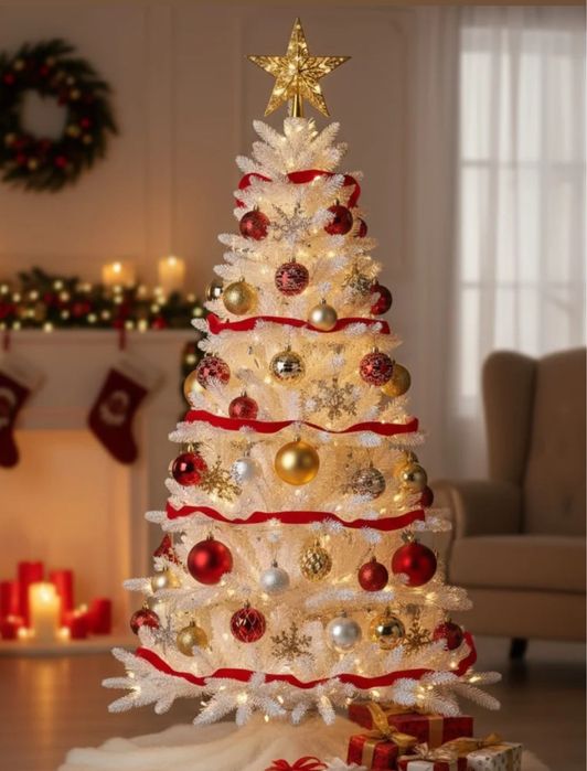 Brad artificial de Craciun alb