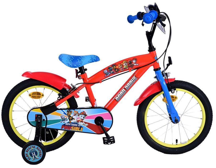 Bicicleta pentru baieti Paw Patrol, 16 inch, culoare rosu/albastru, fr