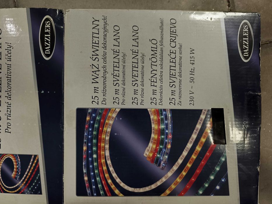 furtun LED exterior 25m instalatie decor casa iarna