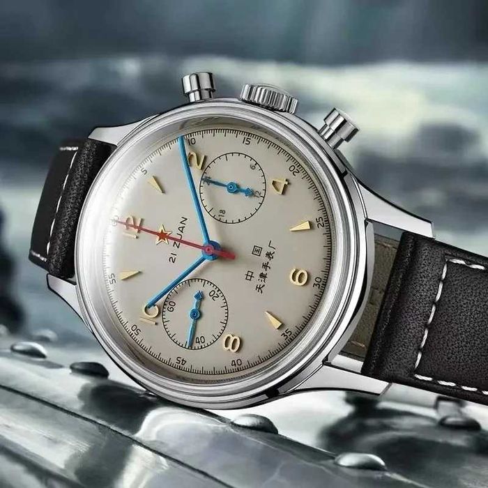 Ceas 1963 pilot 42 mm impermeabil retro cuarț cronograf vintage