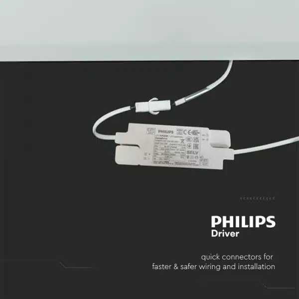 LED Панел 40W  60×60см за скрит монтаж V-tac с Philips Драйвер и 5г