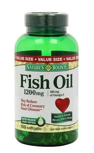 Омега-3  Рыбий жир 1200мг/ 180 капсул БАД из Америки. Fish Oil