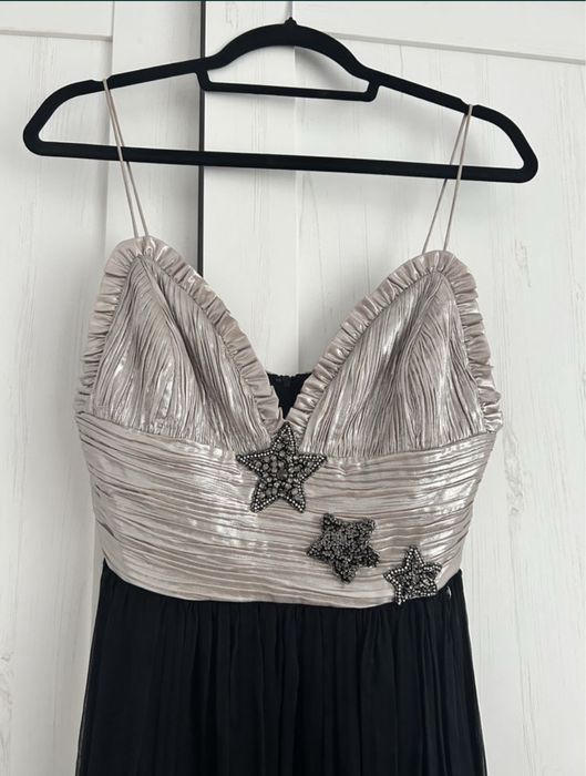 Rochie nissa din matase  cu stelute aplicate