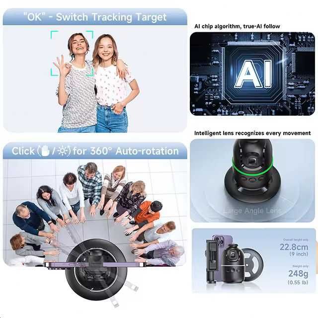 Gimbal P03 cu Auto Tracking AI / Stabilizator Selfie