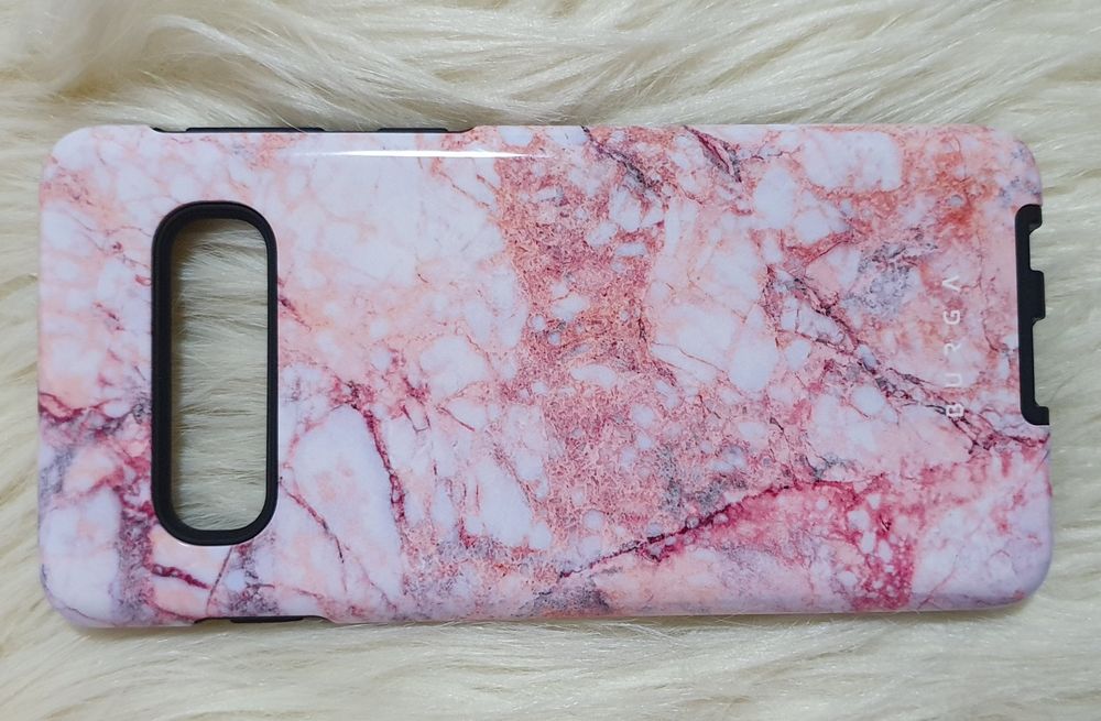 Husa Samsung Galaxy S10. Antișoc. Dublă protectie, Roz-Alb