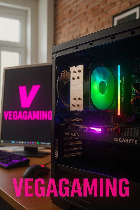 НОВ! Гаранция Геймърски компютър Ryzen 7 5800X/RX 6600/16GB RAM/1TB М2