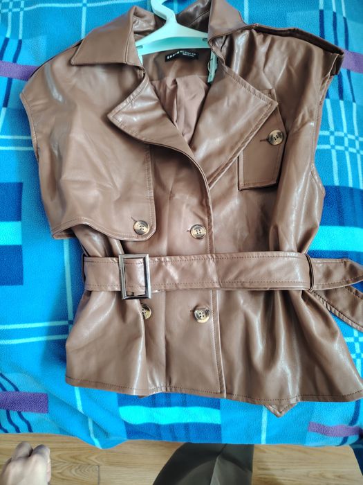 Кожен елек кафяв