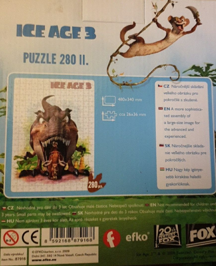 Puzzle Ice Age 3. 280 piese.