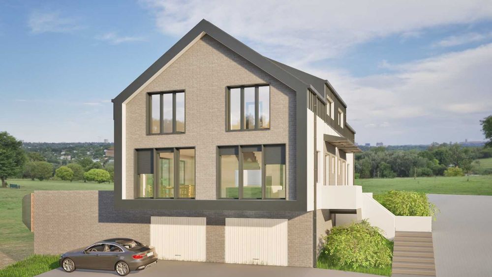 Vanzare casa cuplata cu panorama 156 mpu, 2 garaje zona Dambul Rotund