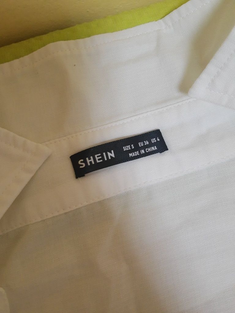 Бяла дамска риза Shein
