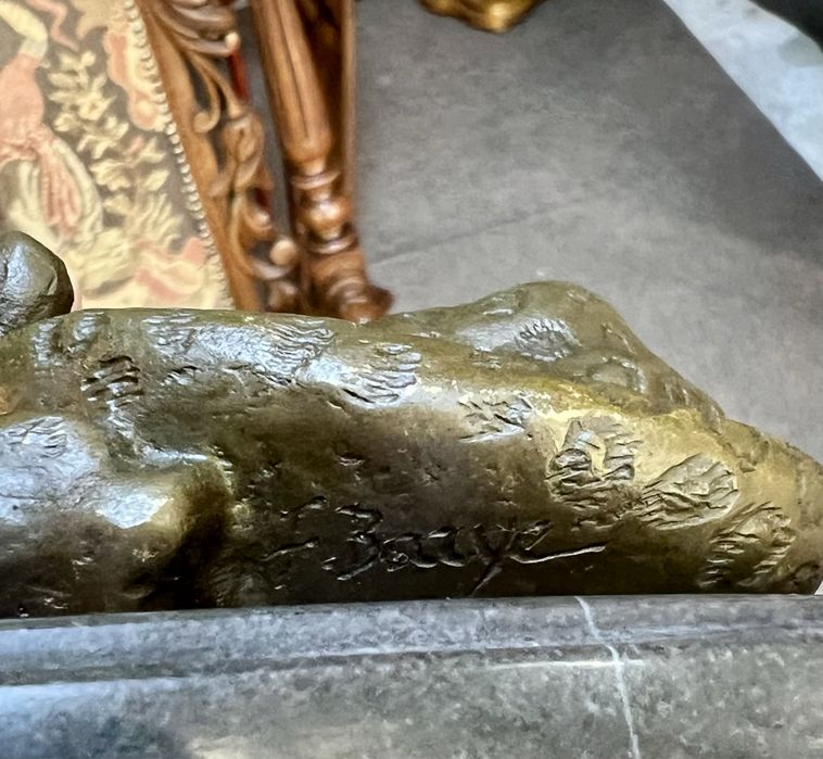 Sculptură Bronz Leopard *** vintage / antic / vechi / retro ***
