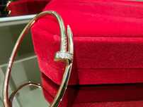 CARTIER Nail Juste un Clou Small Thin Rose Gold Diamonds Гривна Пирон