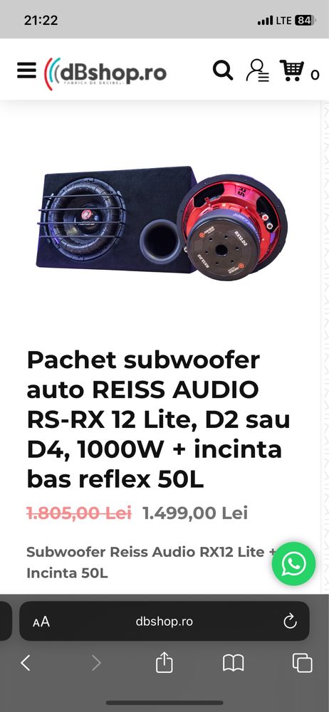 Subwoofer Reiss 1000w rms