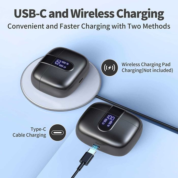 Casti wireless x08,Bluetooth 5.3,Microfon HD,24 ore vorbit, LED,Touch