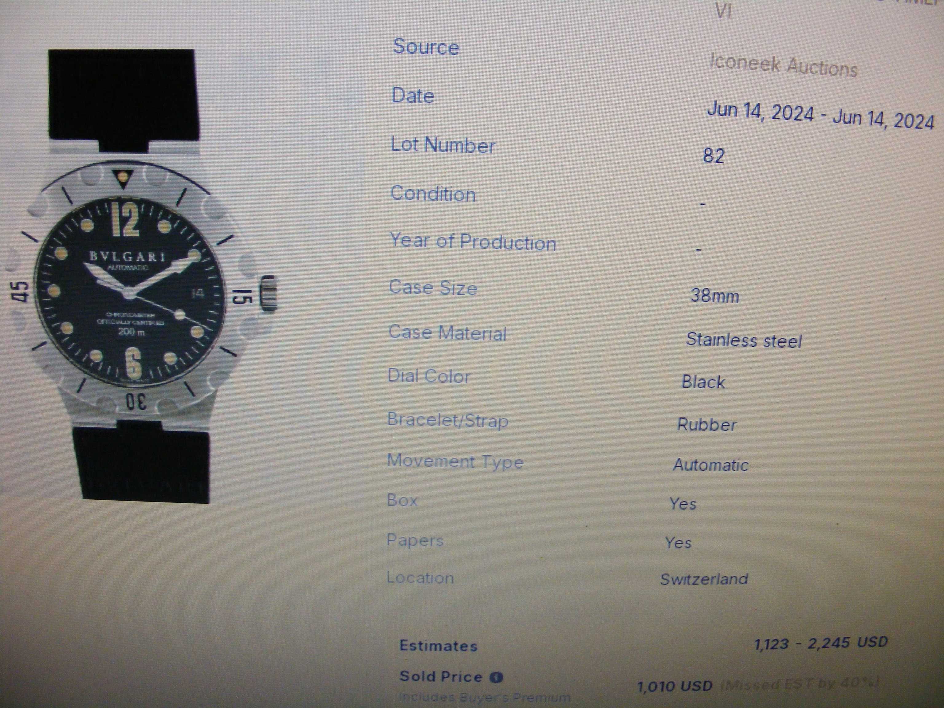 Bvlgari Automatic Chronometer Officially Certified 200m