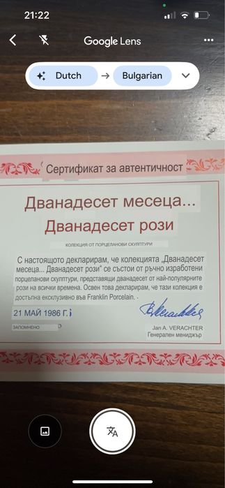 Колекция от 12 порцеланови рози