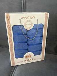Новый комплект полотенце синее голубое Versace