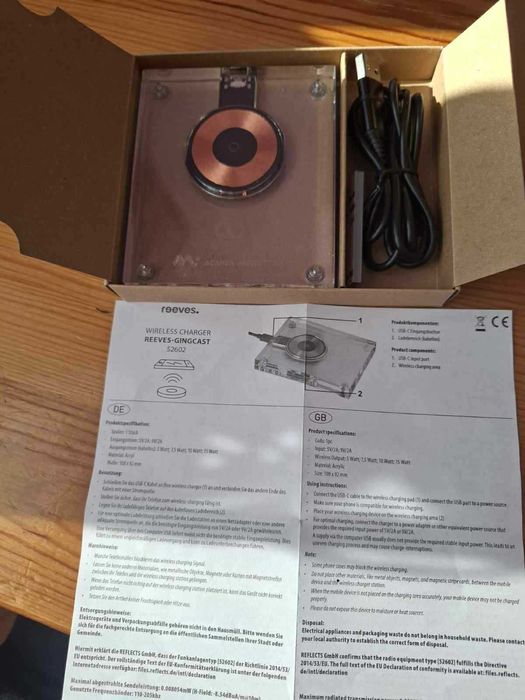 Зарядно устройство/ Wireless Charger REEVES-GINGCAST 15 Watt| 52602