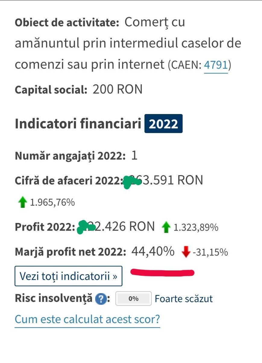 Vând afacere online, companie cu profit substantial