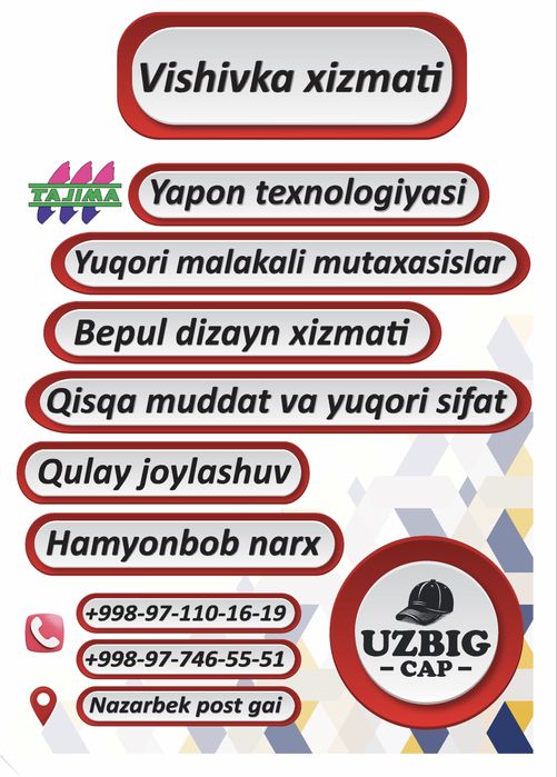 Vishevka xizmati Tajima tfg 2